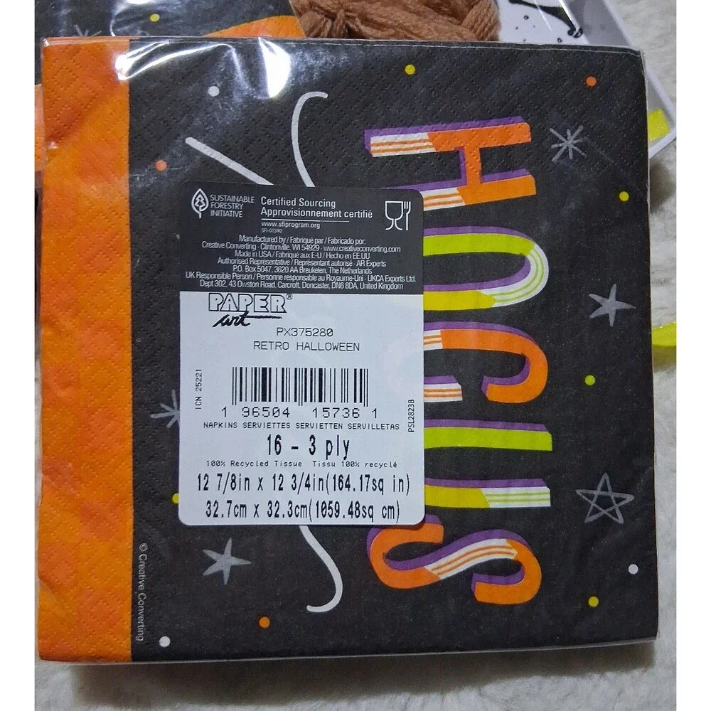 Halloween Hocus Pocus Napkins and Witch Hat Decor